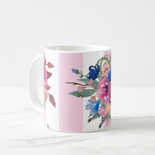 Hübscher Blumenentwurf Kaffeetasse (Vorderseite Links)