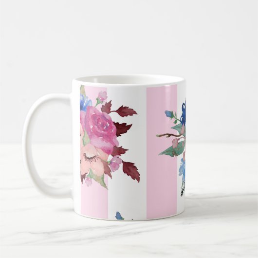 Hübscher Blumenentwurf Kaffeetasse (Links)