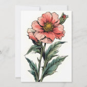 Hübscher, blumenfarbener Bogen Sweet 16 Einladung (Rückseite)