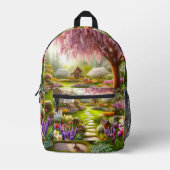 Hübscher Blumengarten Bedruckter Rucksack (Vorderseite)