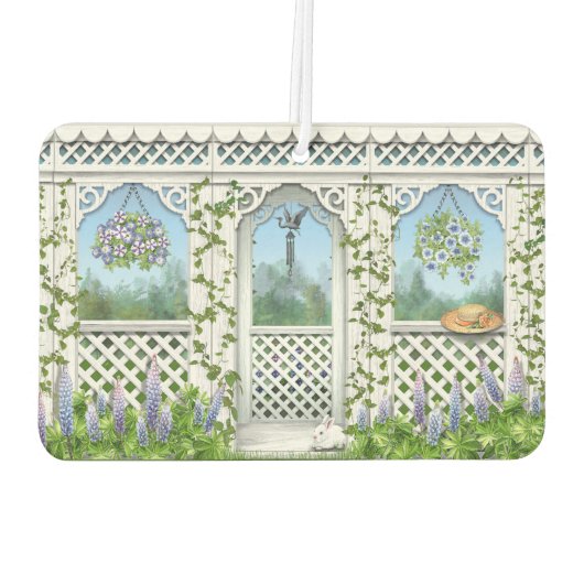 Hübscher Blumengarten Gazebo Design Autolufterfrischer (Rückseite)