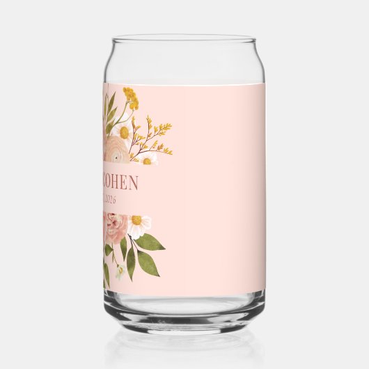 Hübscher Blumengarten Hochzeitskerzenhalter Dosenglas (Links)