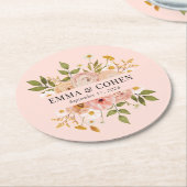 Hübscher Blumengarten Hochzeitsvorzug Runder Pappuntersetzer (Angewinkelt)