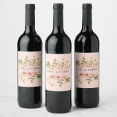 Hübscher Blumengarten Hochzeitsvorzug Weinetikett (Flaschen)