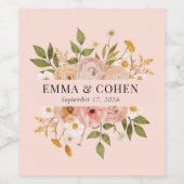 Hübscher Blumengarten Hochzeitsvorzug Weinetikett (Einzelnes Label)