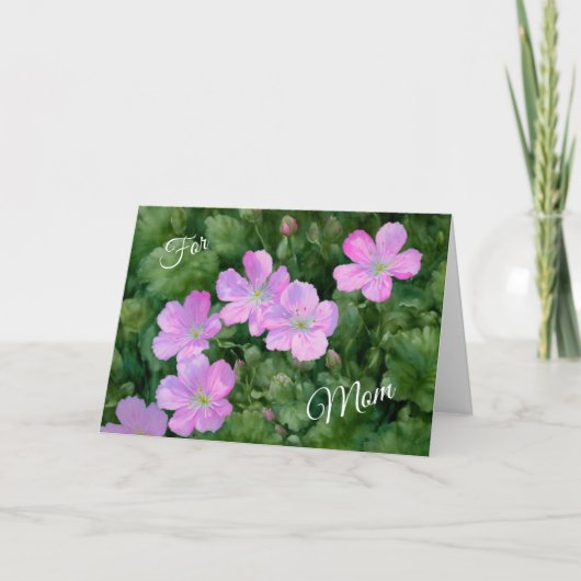 Hübscher Blumengarten Rosa Müttertag Karte (Vorderseite)