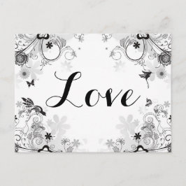 Hübscher Blumengarten ~ Vogelarten und Schmetterli Postkarte