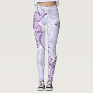 Hübscher Blumengarten weiß und lila modern Leggings