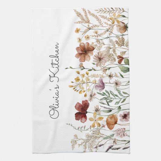 Hübscher Blumengarten Wildblume Geschirrtuch (Vertikal)