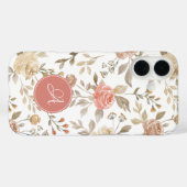Hübscher, blumengeschmückter mit Monogramm Pastell Case-Mate iPhone Hülle (Rückseite (Horizontal))