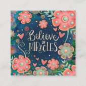 Hübscher Blumenglaube an Wunder Kindness-Karten Quadratische Visitenkarte (Vorderseite)