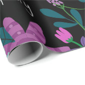 Hübscher Blumenglückwunsch zum Geburtstag Geschenkpapier (Rolleneckpunkt)