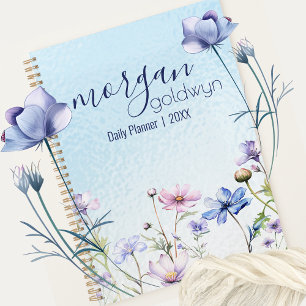 Hübscher Blumengrenzname Personalisierter Tag Planer