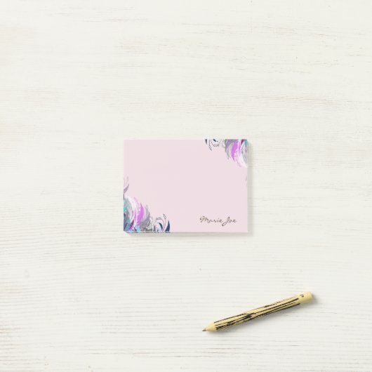 Hübscher Blumenkarton Personalisiert Post-it Klebezettel (Auf Schreibtisch)