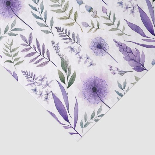 Hübscher Blumenlavender Lila Botanisch Seidenpapier (Detail)