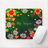 Hübscher Blumenlehrer Personalisiert Green Teacher Mousepad (Mit Mouse)