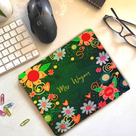 Hübscher Blumenlehrer Personalisiert Green Teacher Mousepad