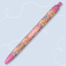 Hübscher Blumenmusterstift mit Namen