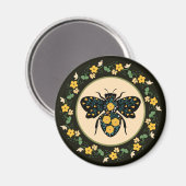 Hübscher Blumenrahmen geblümte Biene Magnet (Vorderseite/Rückseite)