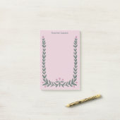 Hübscher Blumenrahmen INDIVIDUELLE NAME Notepad Post-it Klebezettel (Auf Schreibtisch)