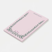 Hübscher Blumenrahmen INDIVIDUELLE NAME Notepad Post-it Klebezettel (angewinkelt)