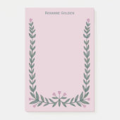 Hübscher Blumenrahmen INDIVIDUELLE NAME Notepad Post-it Klebezettel (Vorderseite)