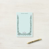Hübscher Blumenrahmen INDIVIDUELLE NAME Notepad Post-it Klebezettel (Auf Schreibtisch)