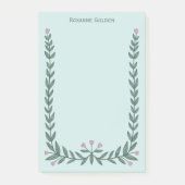 Hübscher Blumenrahmen INDIVIDUELLE NAME Notepad Post-it Klebezettel (Vorderseite)