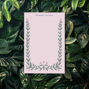Hübscher Blumenrahmen INDIVIDUELLE NAME Notepad Post-it Klebezettel