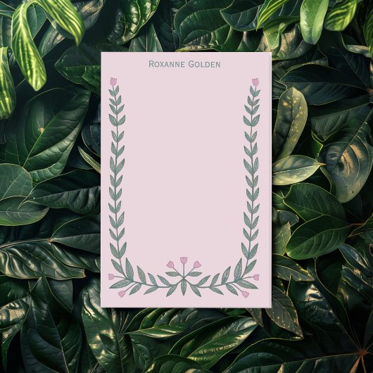 Hübscher Blumenrahmen INDIVIDUELLE NAME Notepad Post-it Klebezettel