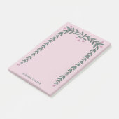 Hübscher Blumenrahmen INDIVIDUELLE NAME Notepad Post-it Klebezettel (angewinkelt)