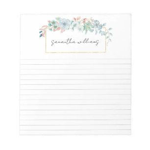 Hübscher Blumenrahmen Notizblock