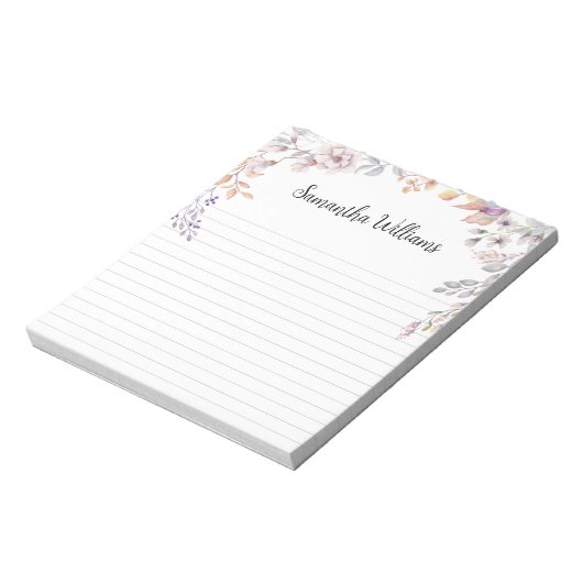 Hübscher Blumenrahmen Notizblock (Rotiert)