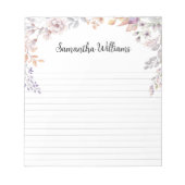 Hübscher Blumenrahmen Notizblock (Vorderseite)