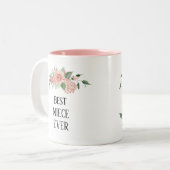 Hübscher blumenreicher Personalisierter    Nieceev Zweifarbige Tasse (Vorderseite Links)