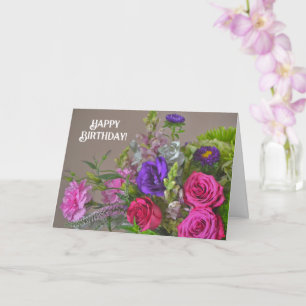 Hübscher Blumenrosenstrauß-Geburtstagskarte Karte