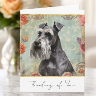 Hübscher Blumenschnauzer, der an Dich denkt