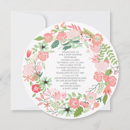 HÜBSCHER BLUMENSCHREIBER| BABY SHOWING INVITATION EINLADUNG (Rückseite)