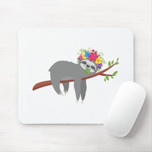 Hübscher BlumenSloth Mousepad (Mit Mouse)