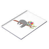 Hübscher BlumenSloth Notizblock (Linke Seite)