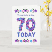 Hübscher Blumenstrauß 70. Geburtstag, für Schwiege Karte (Gelbe Blume)