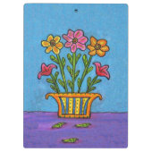 Hübscher Blumenstrauß-Blumen-Vasen-Volkskunst Klemmbrett (Rückseite)