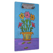 Hübscher Blumenstrauß-Blumen-Vasen-Volkskunst Klemmbrett (Rechts)