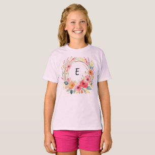 Hübscher Blumenstrauß Elegante Blume Mit Monogramm T-Shirt