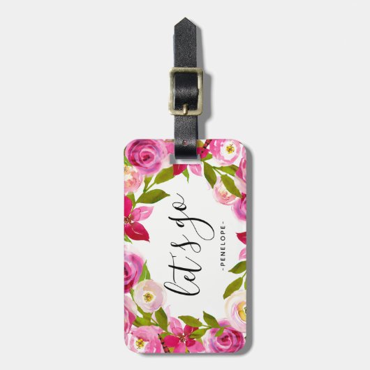 Hübscher Blumenstrauß: Gepäckmarke Gepäckanhänger (Vorderseite vertikal)