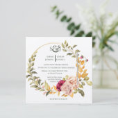 Hübscher Blumenstrauß ( Gold ) Einladung (Stehend Vorderseite)