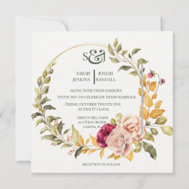 Hübscher Blumenstrauß ( Gold ) Einladung