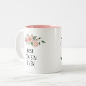 Hübscher Blumenstrauß Personalisiert Bester Cousin Zweifarbige Tasse (Vorderseite Links)