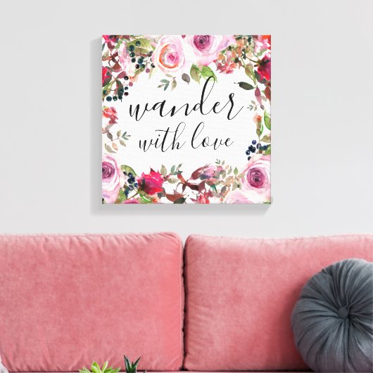 Hübscher Blumenwalder mit Liebe Leinwand Wine tast (Insitu (Wohnzimmer))