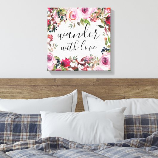 Hübscher Blumenwalder mit Liebe Leinwand Wine tast (Insitu (Schlafzimmer))